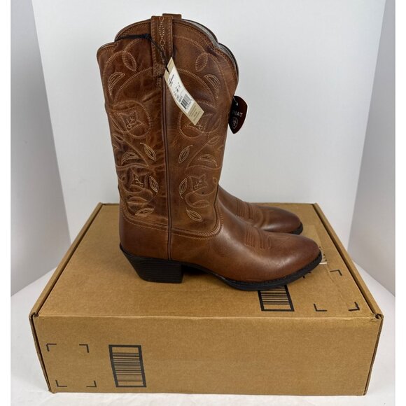 Ariat Womens Heritage Western R Toe Boots Russet Rebel Leather Size 7.5 B - Picture 9 of 12